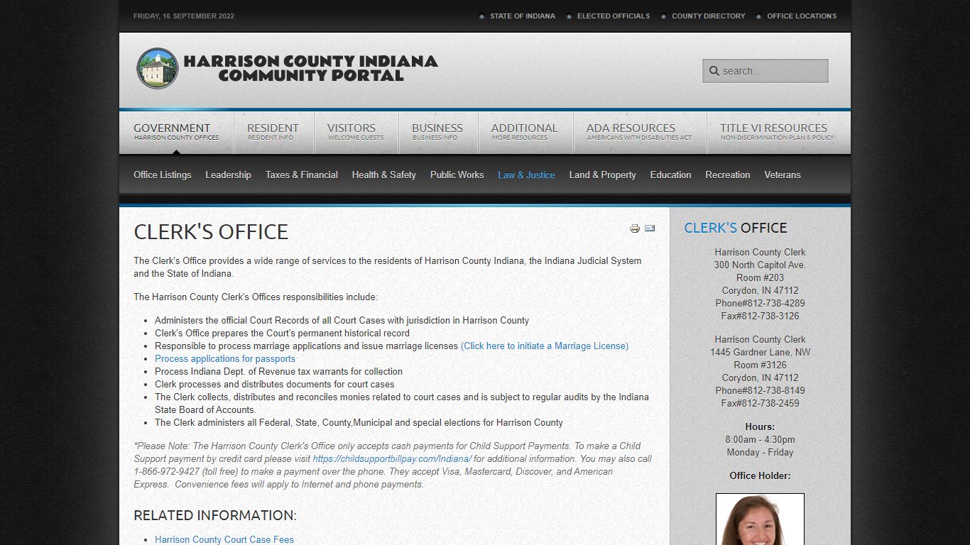 Harrison County Clerk's Office - Indiana